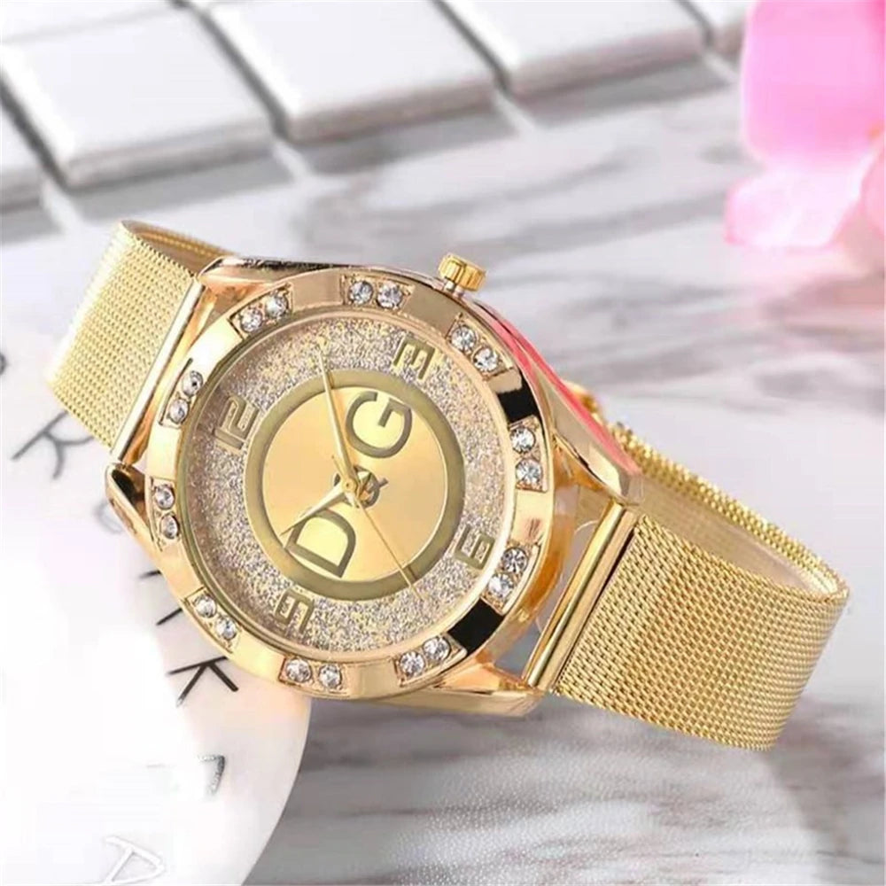 The Starry Sky Diamond Gold Mesh Watch