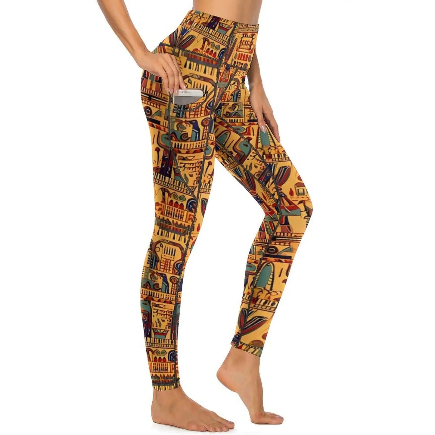 Ancient Egyptian Art Leggings Sexy History of Egypt High Waist Yoga Pants Casual Stretchy Leggins Design Fitness Gym Tights