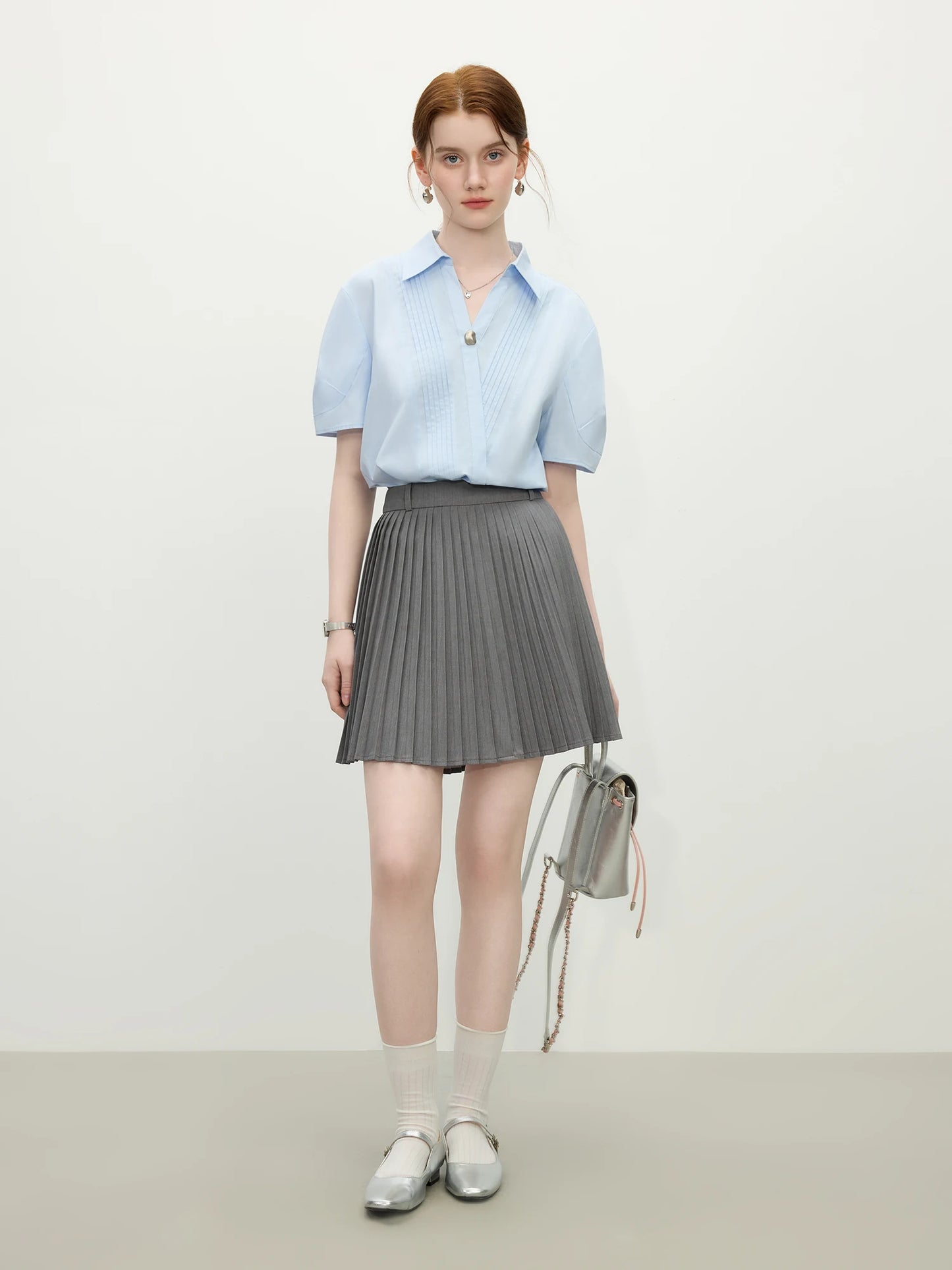 The Wool-Blend Pleated Office Mini