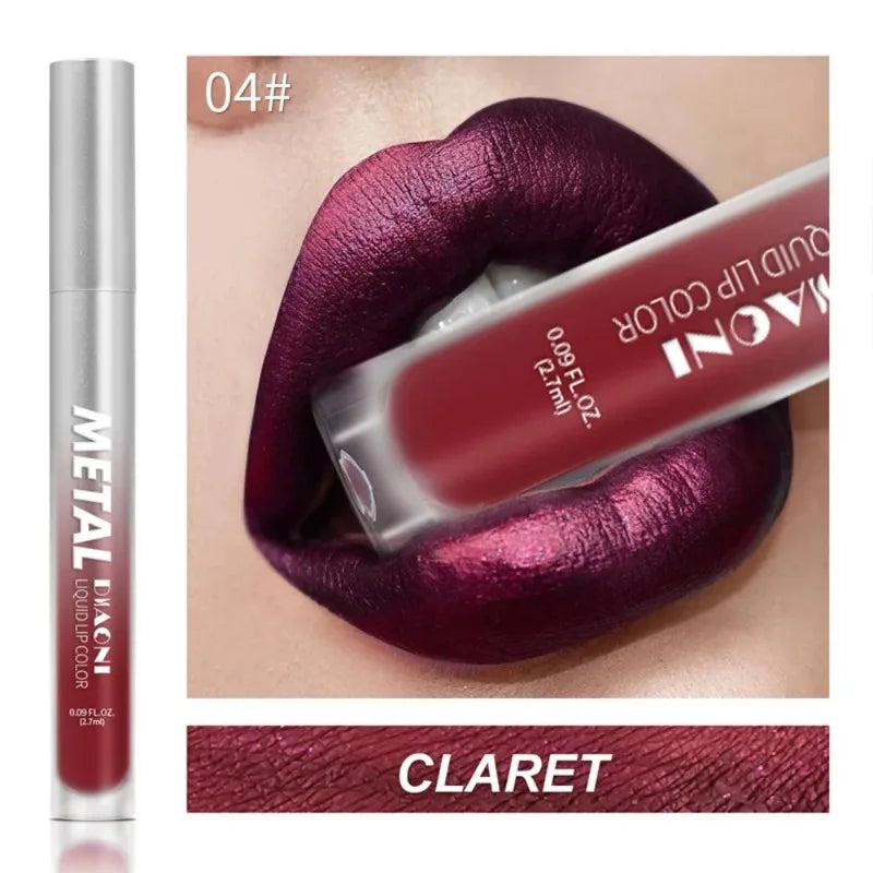 The 12-Color Metallic Shimmer Lip Gloss Set
