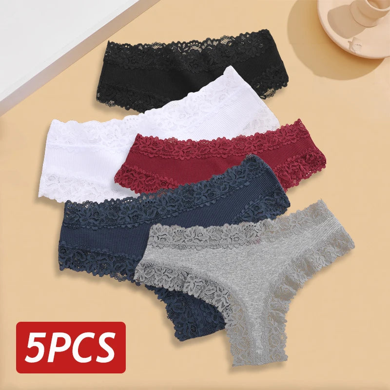 The 5-Pack Lace Seamless Brazilian Set