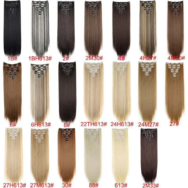 The 7-Piece Clip-In Straight Hair Extensions
