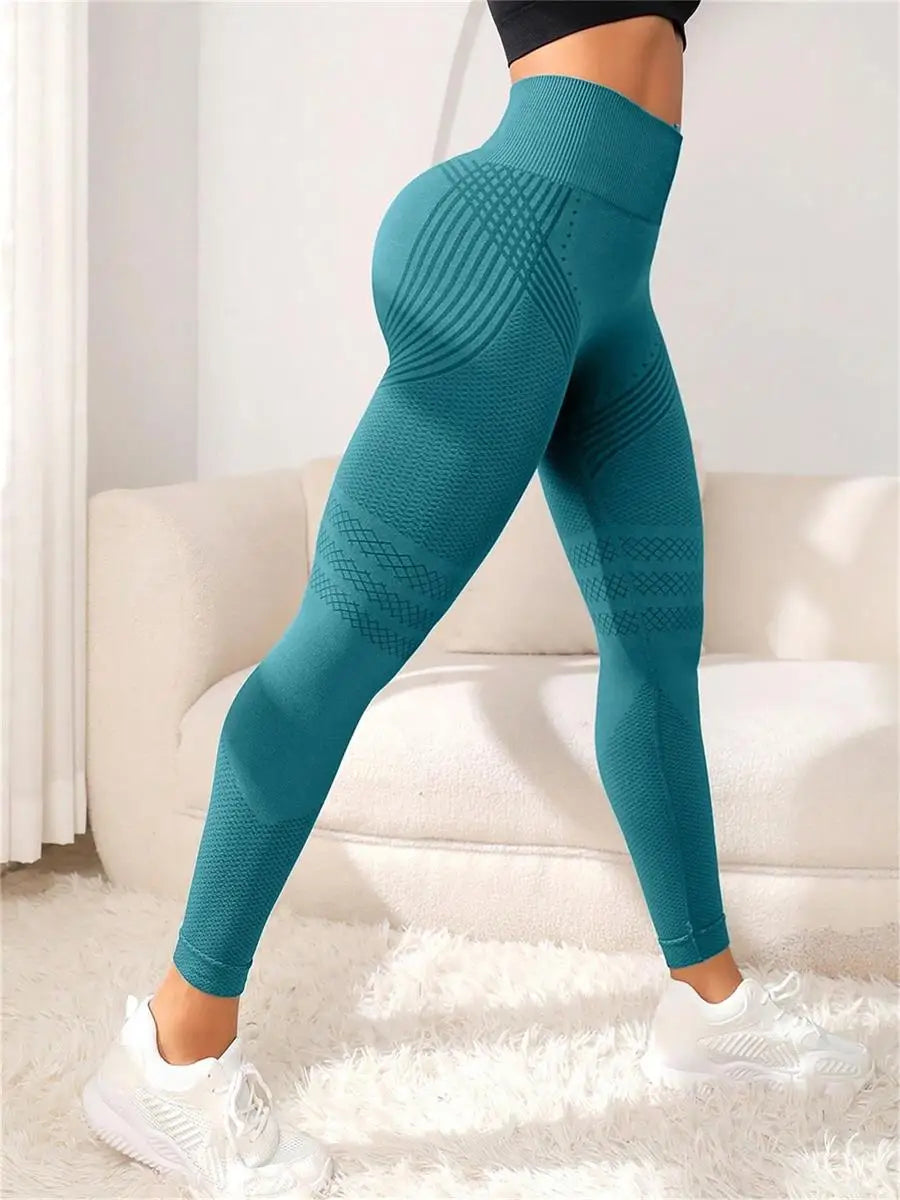 Seamless high-waisted hip-lifting yoga pants, elastic quick-drying tight pants, women's outdoor sports running, cycling and fitn