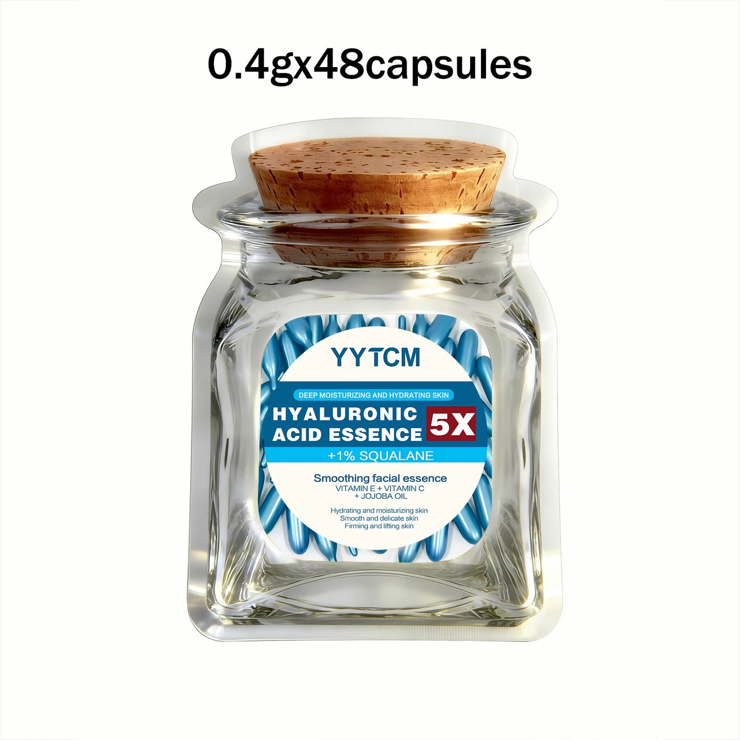 Hyaluronic acid deep moisturizing capsule essence, deep moisturizing and brightening skin essence (0.4gx30 capsules)/bag -1 bag