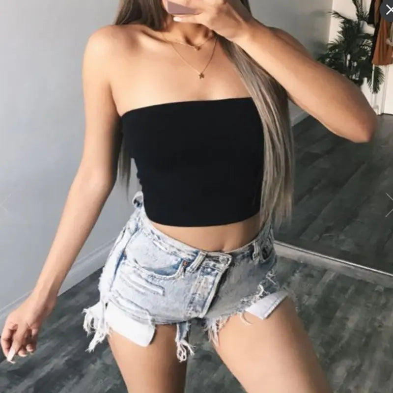 The Strapless Bandeau Crop Top