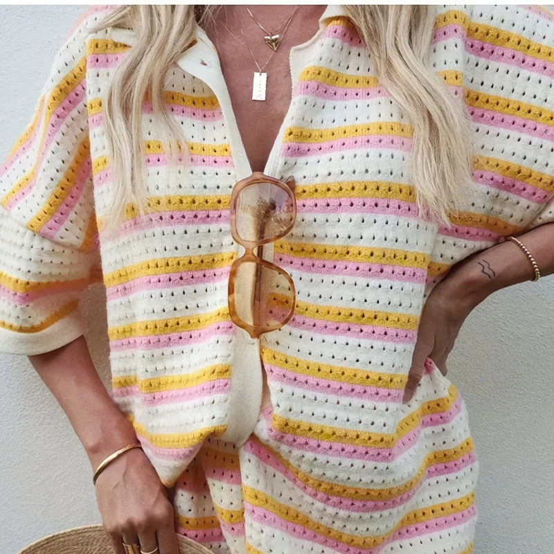 The Striped Knit Short Set