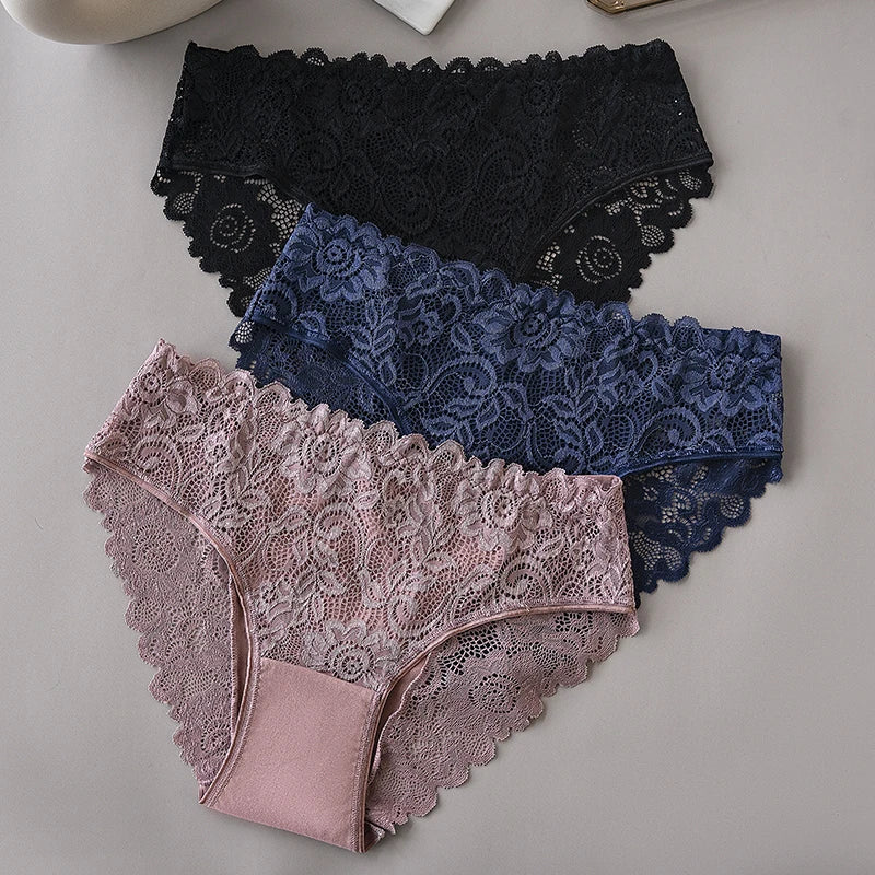 The 3-Pack Floral Embroidery Lace Brief