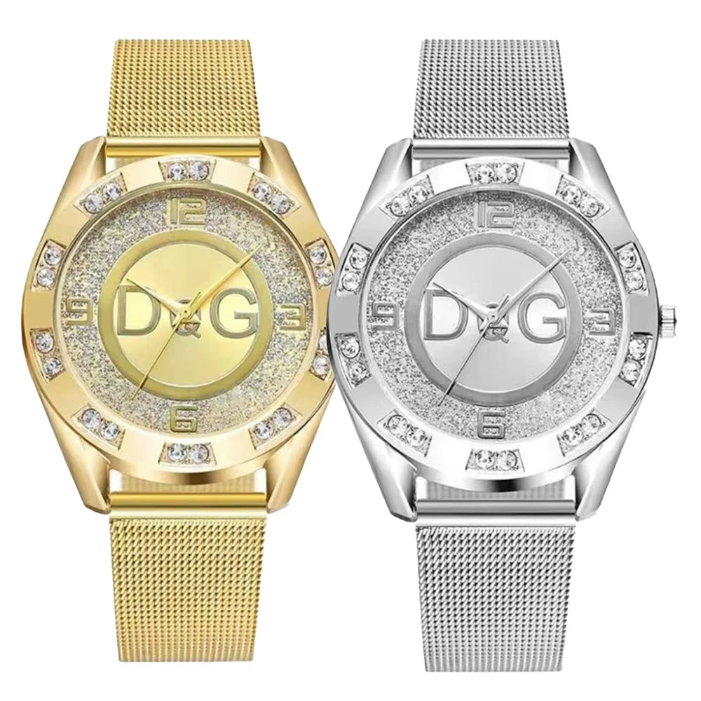 The Starry Sky Diamond Gold Mesh Watch