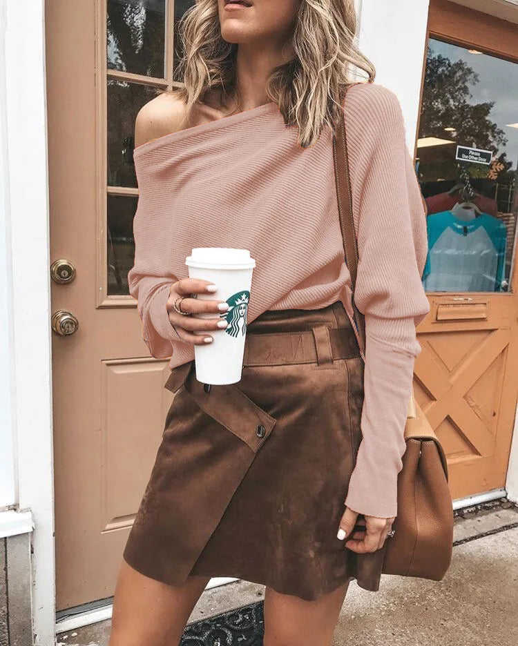 The Batwing Slash Neck Tee