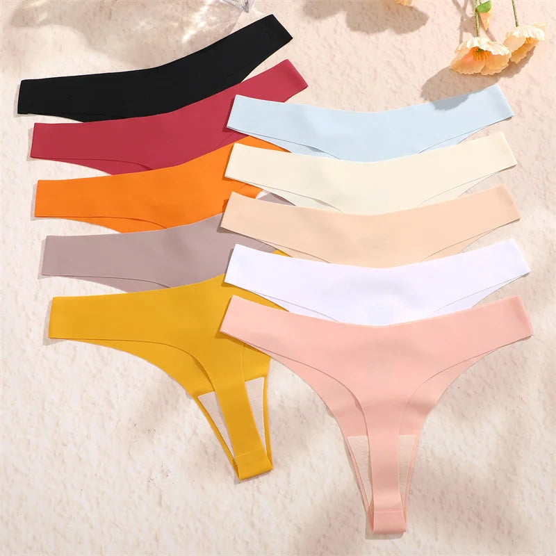 The 3-Pack Ice Silk V-Waist Thong Set