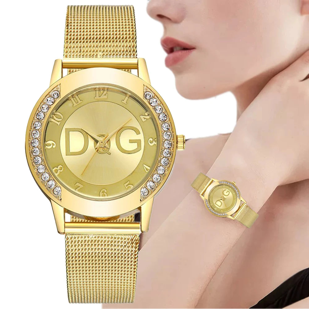 The Starry Sky Diamond Gold Mesh Watch
