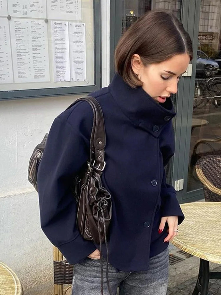 The Woolen Stand Collar Coat
