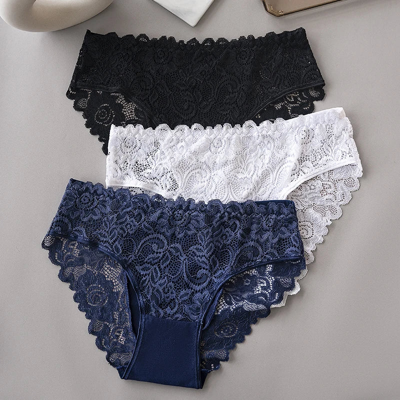 The 3-Pack Floral Embroidery Lace Brief