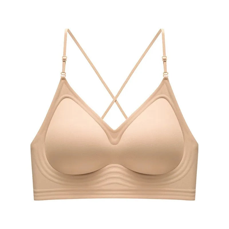 Women's Back-Enhancing Summer Bra: Thin-Strapped, Pushing-Up, Backless, Seamless, Neck-Hook, Modest, Sexy and Comfortable Bra