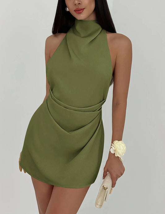 The Pleated Tie-Waist Mini
