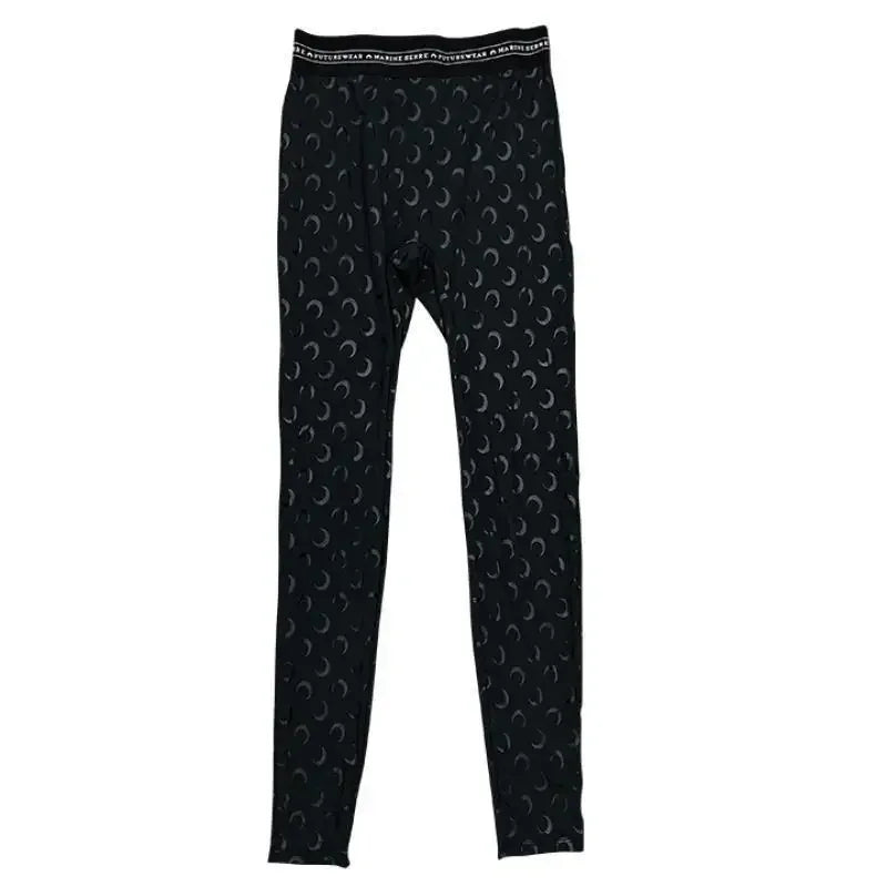 Fashion High Street Casual Women's High Waist Printed Bottom Pants New Women Reflective Tight Elastic Outerwear Pants