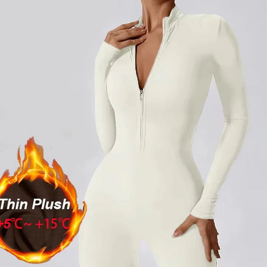 The Warm Fleece Zip Fitness Jumpsuit