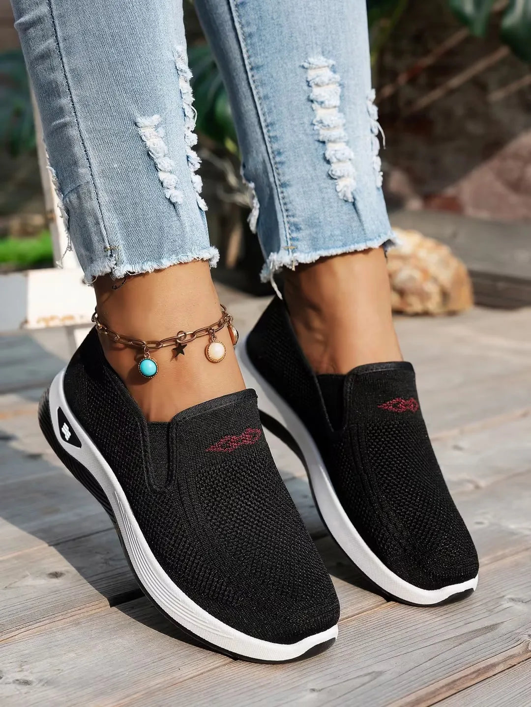 Women Casual Sports Shoes Breathable Lightweight Sneakers Anti-slip Flats Outdoor Running Walking Shoes Female Vulcanized Shoes