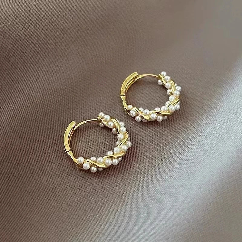 The Pearl Hoop Earrings