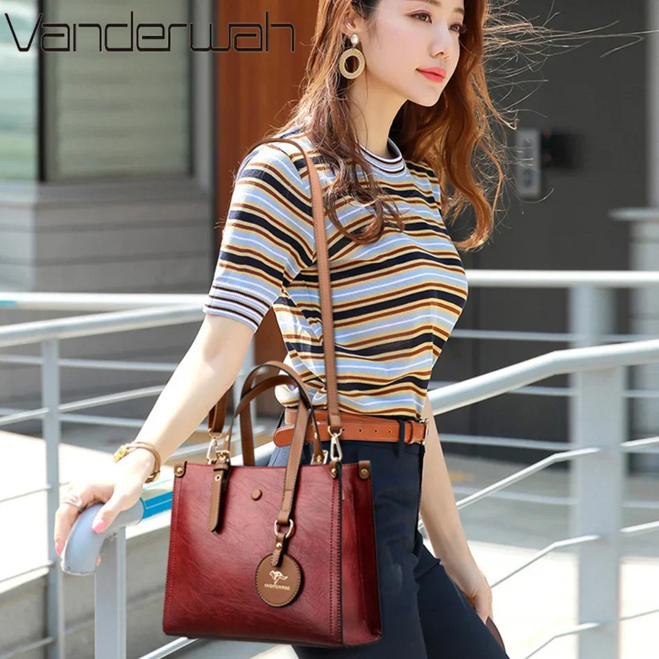 The 3-Layer Vintage Leather Tote