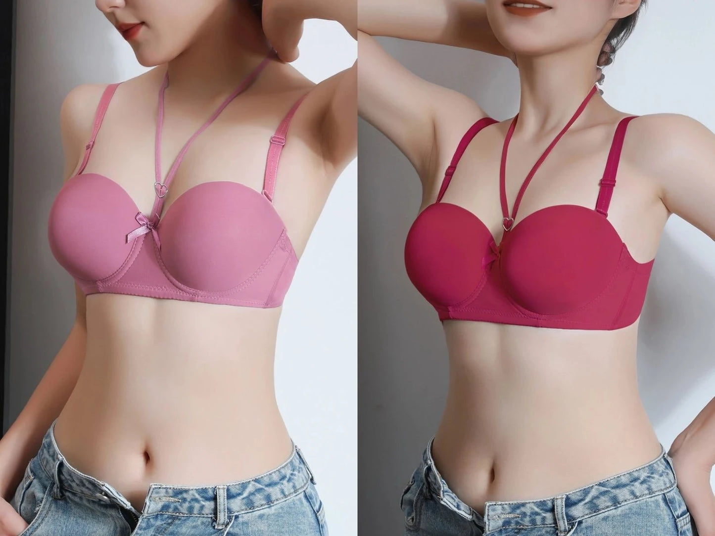 Gratitude More Than Ten Years Of Companionship Buy 3 Bras Get 1 Jewelry Free Neck-Hanging Bra With Two Wearing Gather Sexy Back