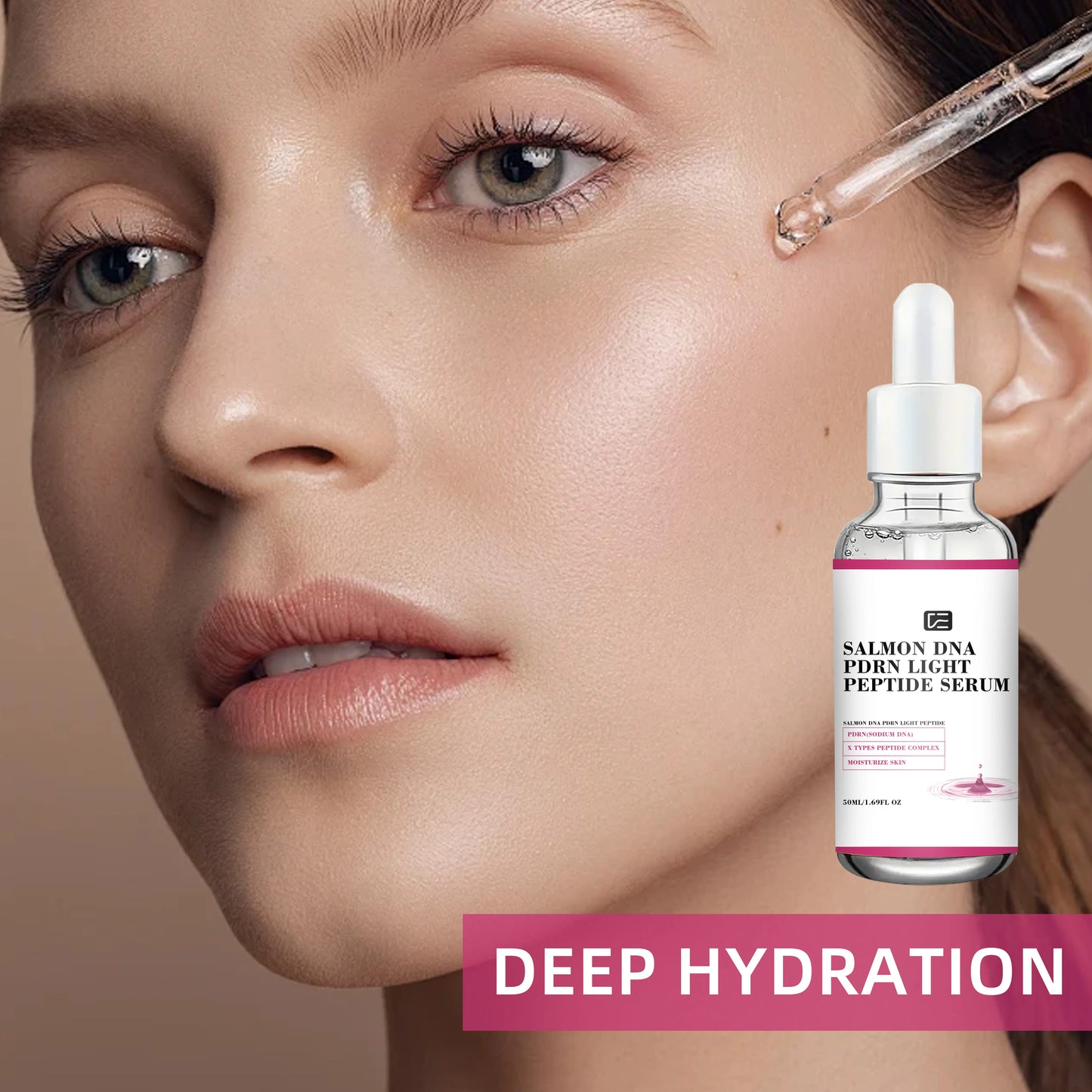 SALMON DNA PDRN LIGHT PEPTIDE SERUM: Lightweight Hydrating, All Skin Types, Sensitive-Safe, Ideal for Daily Routine