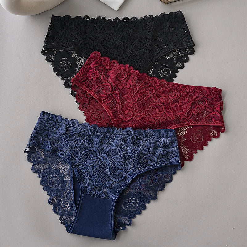 The 3-Pack Floral Embroidery Lace Brief