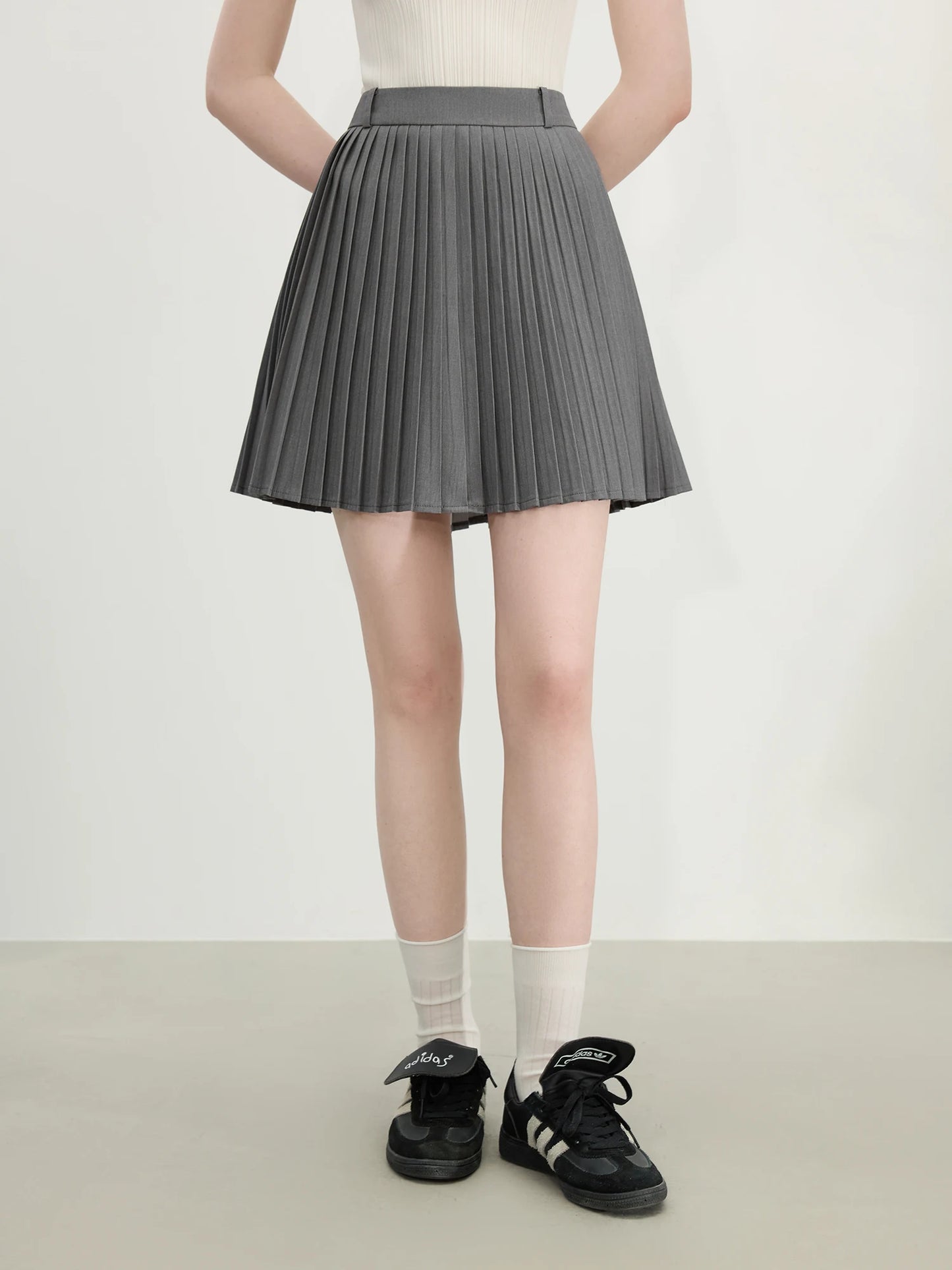 The Wool-Blend Pleated Office Mini