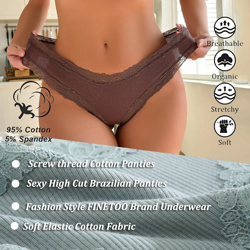 The 5-Pack Lace Seamless Brazilian Set