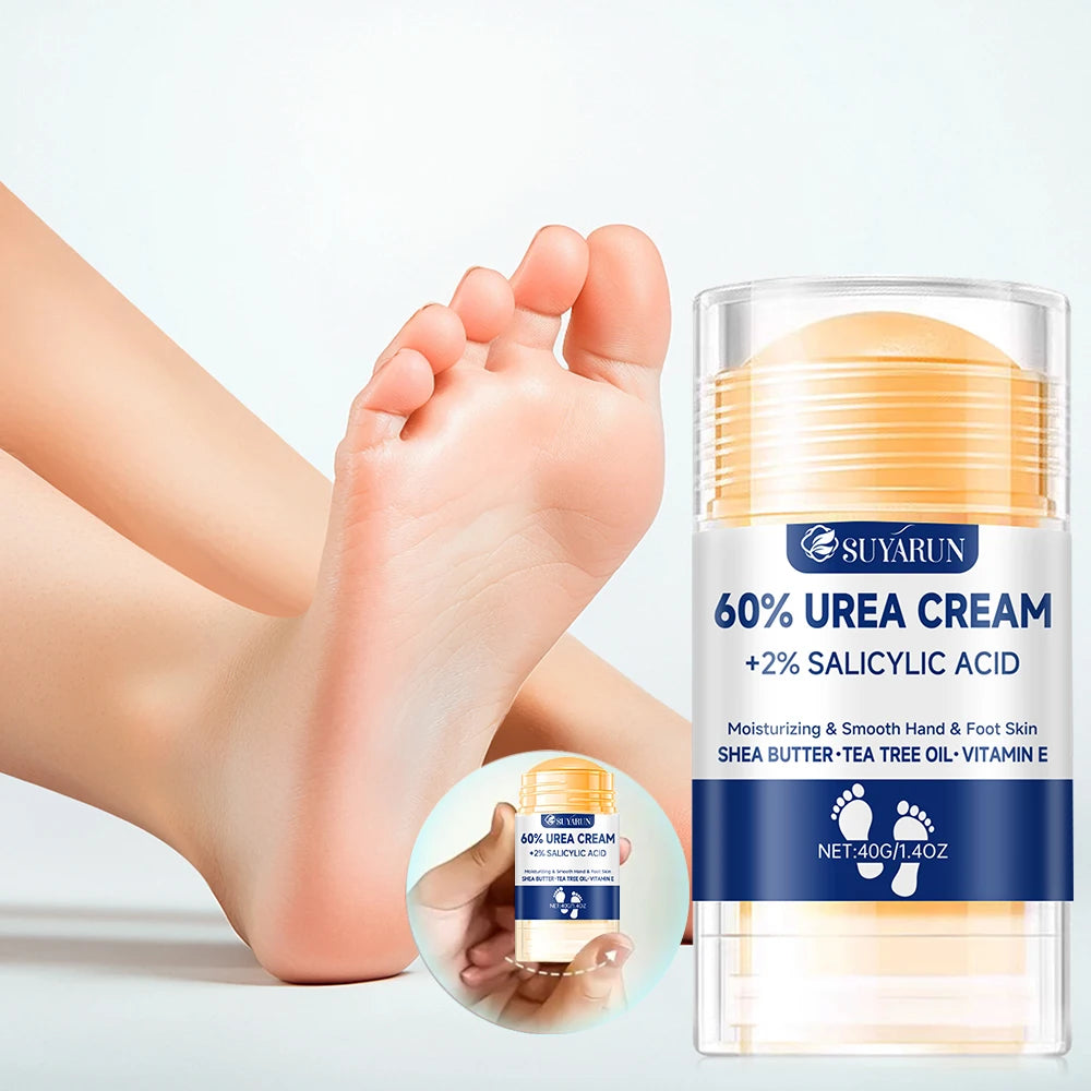 SUYARUN 60% Urea Foot Cream Stick - Moisturizing & Exfoliating, Cracked Heel Repair, Deep Hydration for Dry Feet, Long protect.