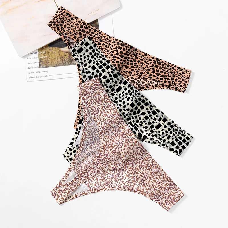The 3-Pack Leopard Seamless G-String Set