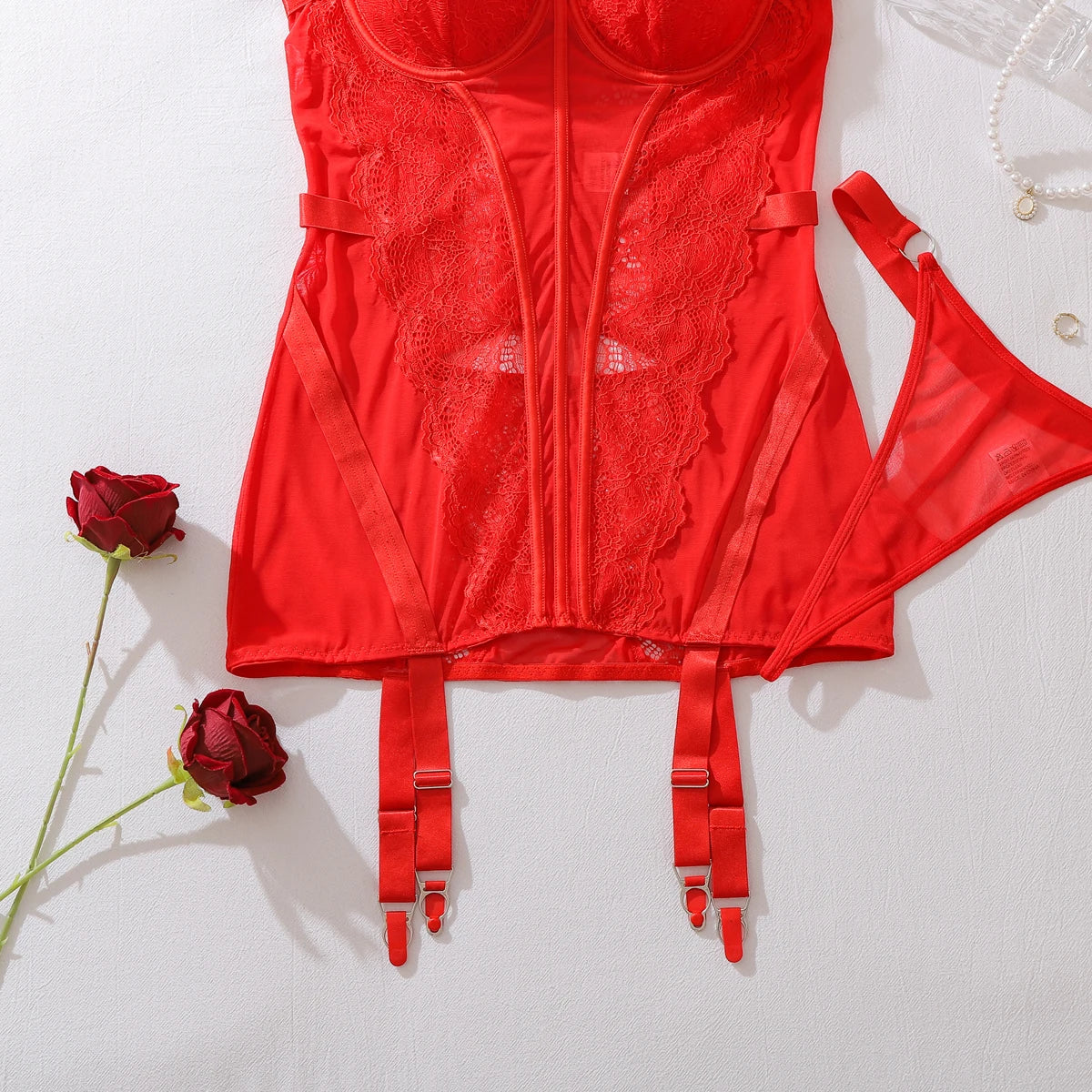 The Willowy Corset Lace Mini Dress Set
