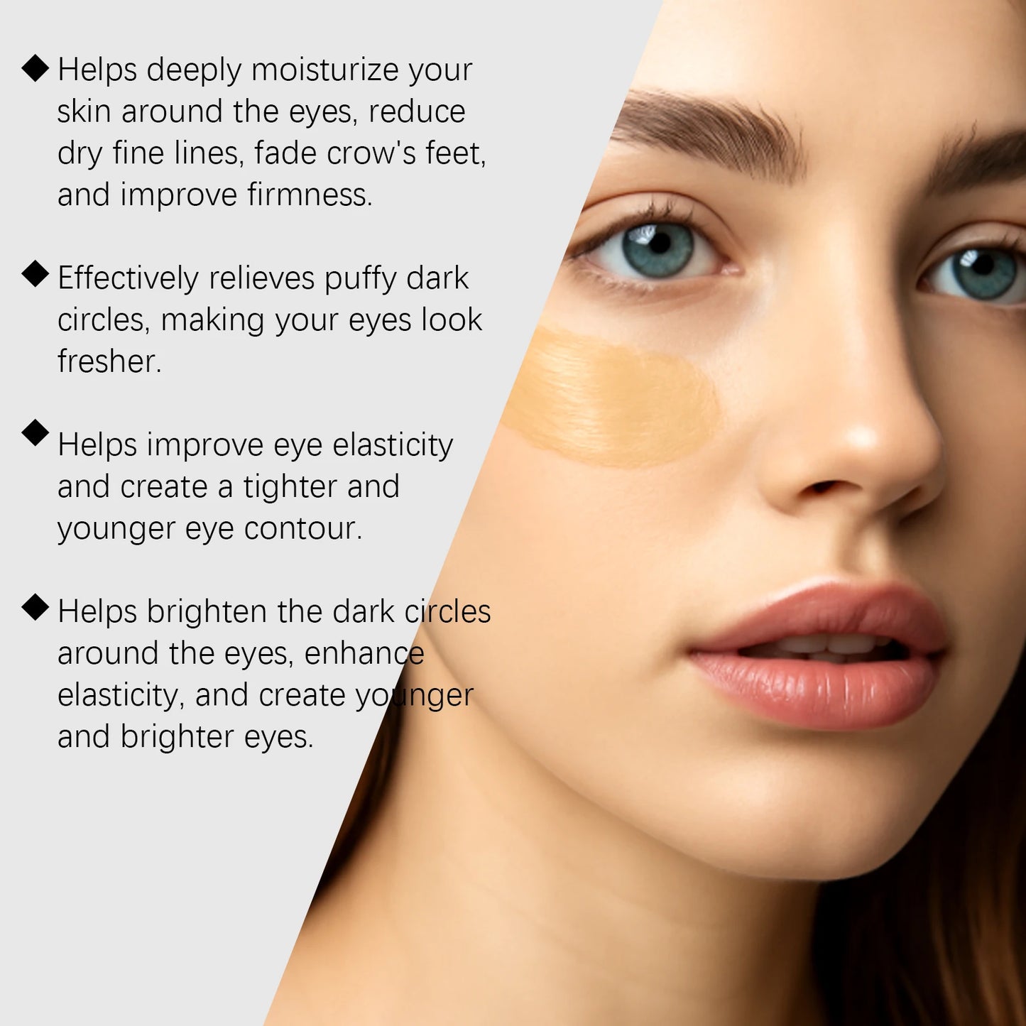 Instant Eye Care Cream With Brush Lasting Moisturizing Firming Smoothing Fine Lines Anti-Aging Eye Bag Removal Skin Care