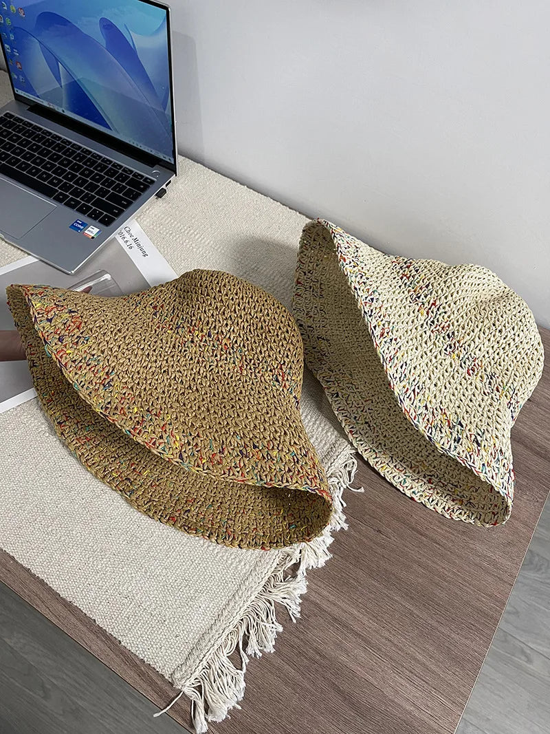 The Wide Brim Straw Bucket Sun Hat