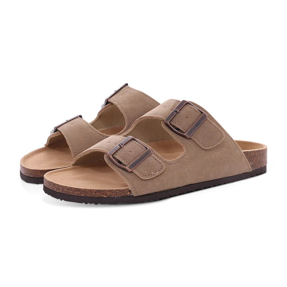 Kidmi Women's Genuine Suede Clogs Soft Footbed Leather Potato Shoes Comfort Slip On Clogs with Arch Support Fashion Home Slipper