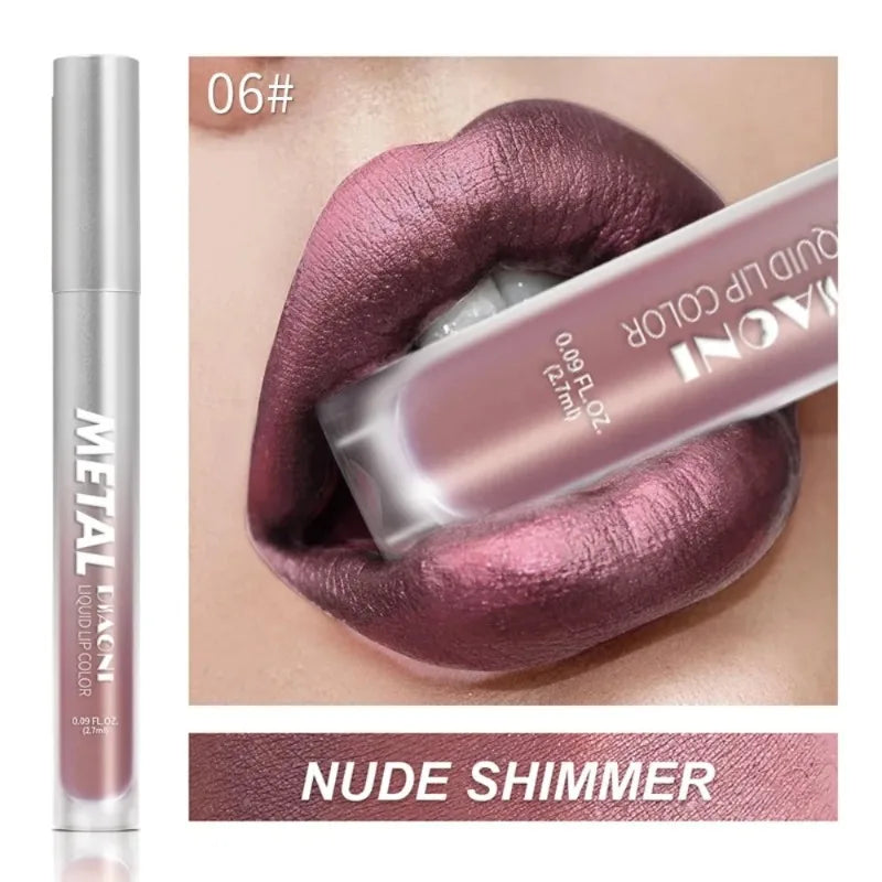 The 12-Color Metallic Shimmer Lip Gloss Set