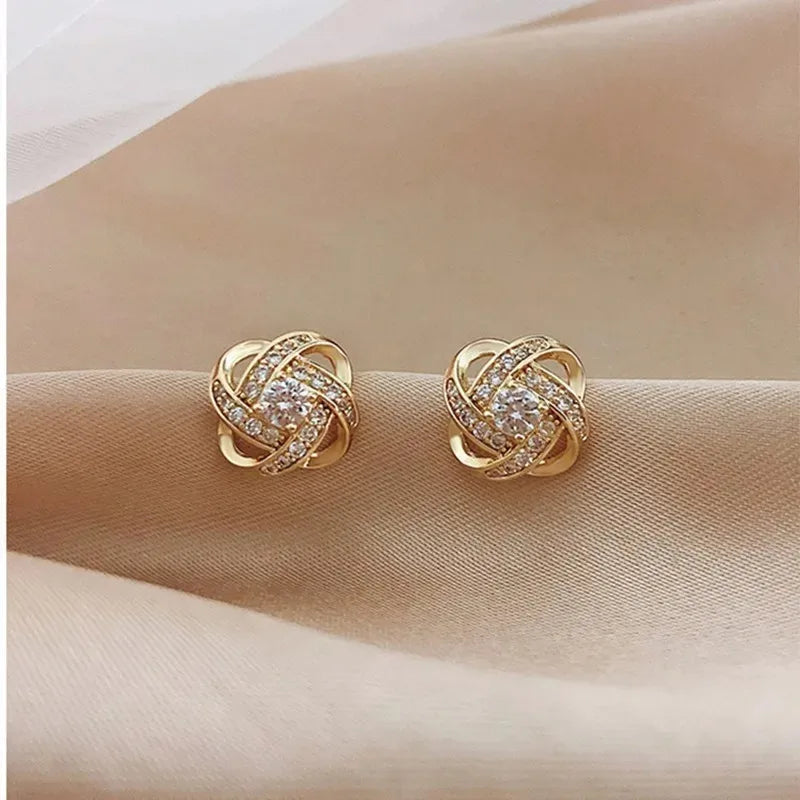 The Zircon Heart Flower Studs