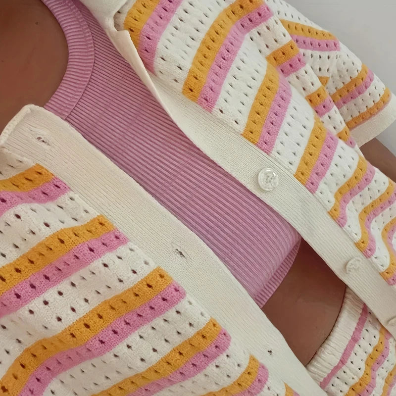 The Striped Knit Short Set