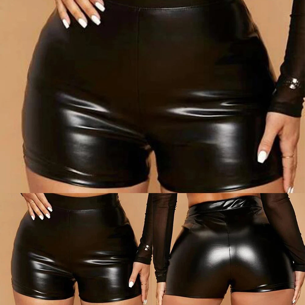 The Wet Look PU Booty Short