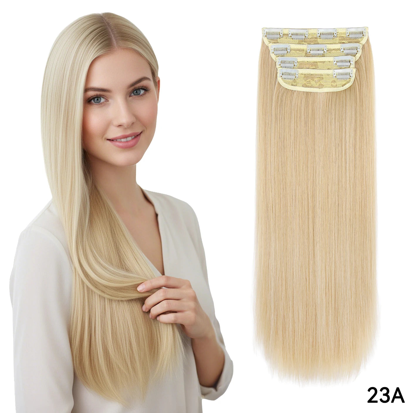 The 20-Inch Long Wavy Clip-In Hairpiece Set (4pcs)