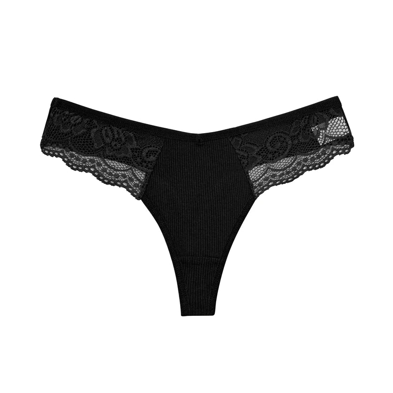 The 4-Pack Cotton Lace G-String Set