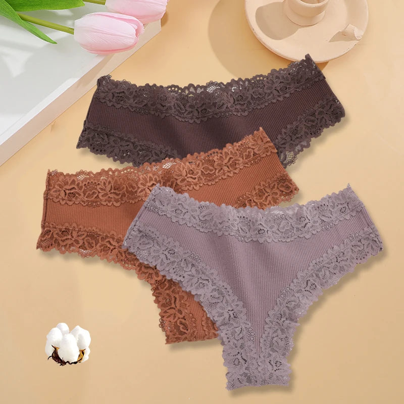 The 3-Pack Brazilian Lace G-String Set
