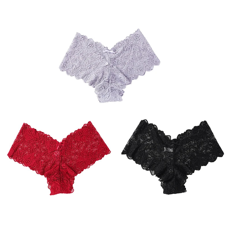 The 3-Pack Floral Lace Low-Waist Brief