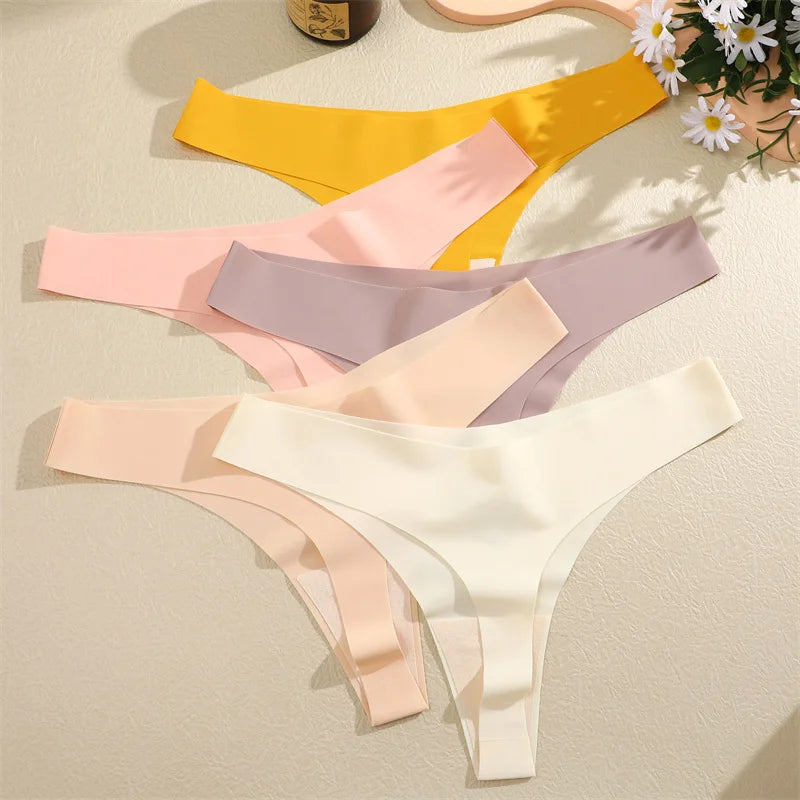 The 3-Pack Ice Silk V-Waist Thong Set