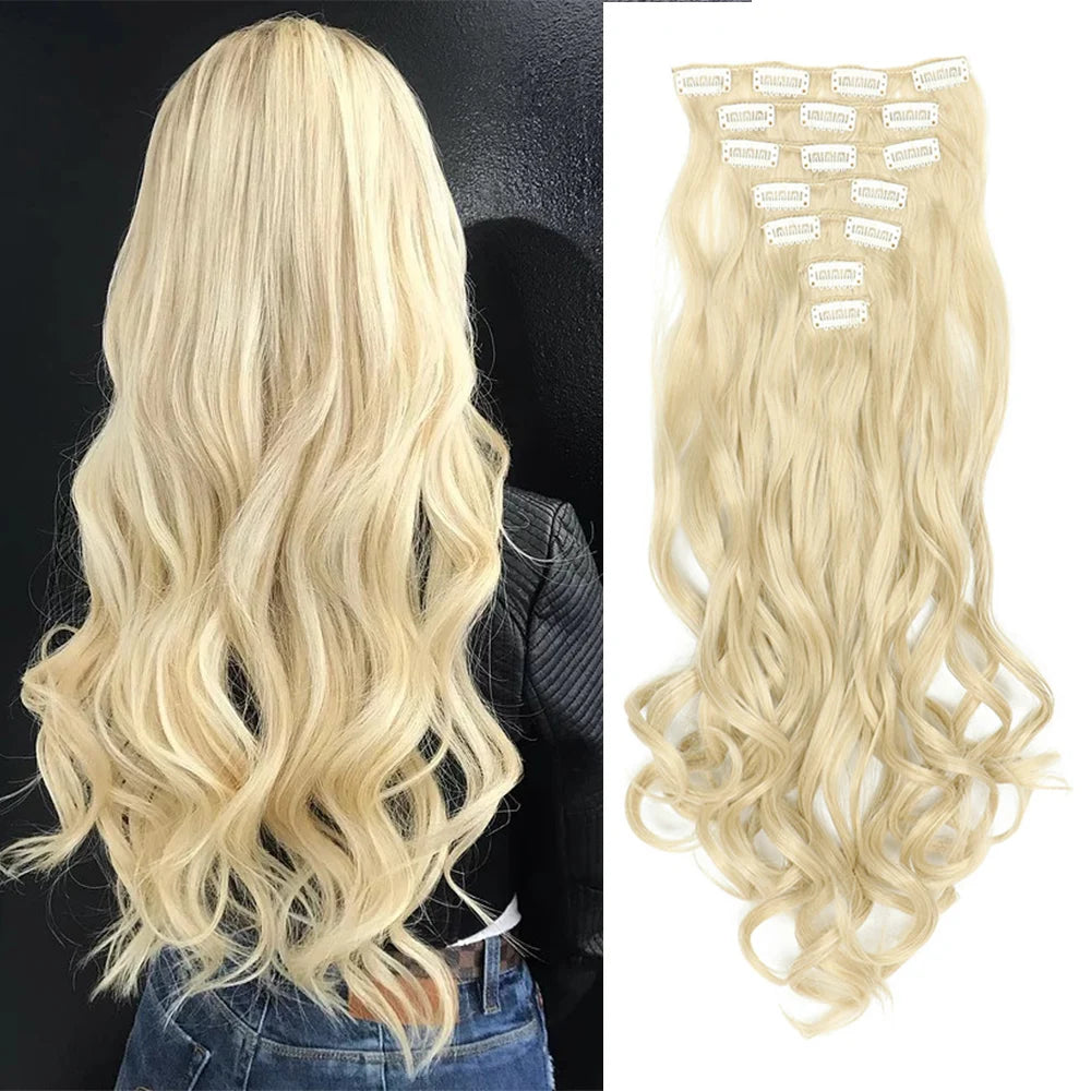 The 22-Inch Full Head Curly Wavy Clip-In Set (7pcs)