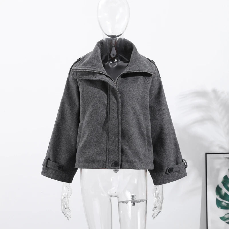 The Woolen Stand Collar Coat