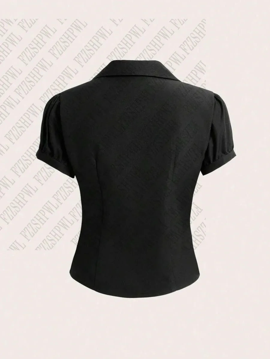 Vintage Aesthetic Women Personality Y2K Slim Clothing Fashion Shirts Harajuku Short Sleeve Tops Female Hot Classic Casual Tee
