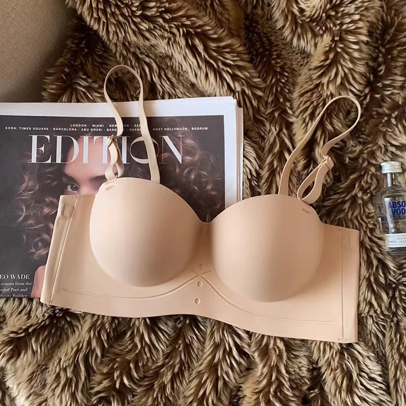 Women's Bra  Half Cup Push Up Small Breasts Show Bigger Side Breasts Seamless Sling Bra No Wires Sexy Sling Bra