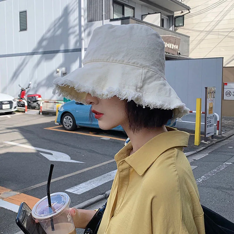 The Tassel Brim Foldable Bucket Hat