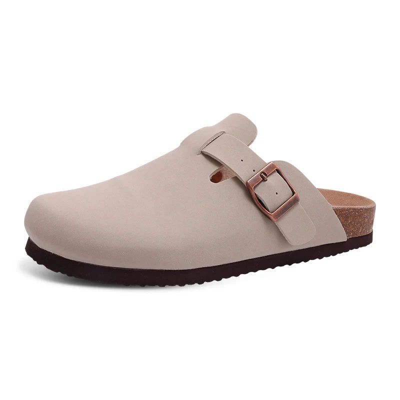 Kidmi Women's Genuine Suede Clogs Soft Footbed Leather Potato Shoes Comfort Slip On Clogs with Arch Support Fashion Home Slipper